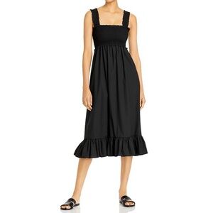 Rails Rumi Black Smocked Midi Dress